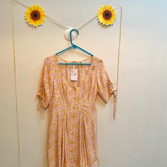 Free People Mini-Dress, Floral, Lace-Up, S - Picture 7 of 12